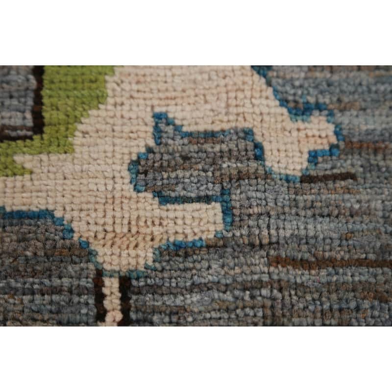 Hand Knotted Oriental 100% Wool Carpet Transitional All-Over Greys & Charcoal Oushak Area Rug - 10' 4'' X 8' 0''