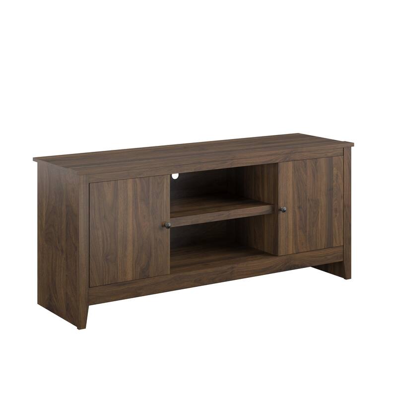 Roomfitters Modern TV Stand for TVs up to 65 Inches with Side Storage Cabinets, Engineered Wood, Walnut