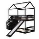 preview thumbnail 5 of 7, Designed with Safety Twin Over Twin Bunk Bed with 2-Drawers and Slide, House Bed with Slide