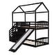 preview thumbnail 14 of 16, Modern Plywood Stairway Full-Over-Full Bunk Bed with Twin size Trundle, Storage and Guard Rail for Bedroom, Dorm