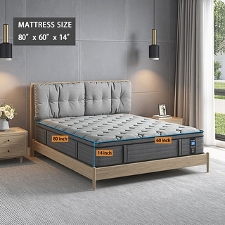 14'' Firm Memory Foam Hybrid Twin/Full/Queen/King Mattress in a Box for Back Pain