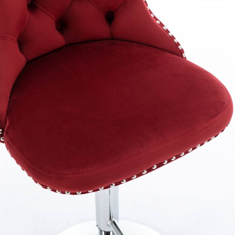 Counter Height Swivel Barstools Adjustable Upholstered Bar Chairs Set of 2