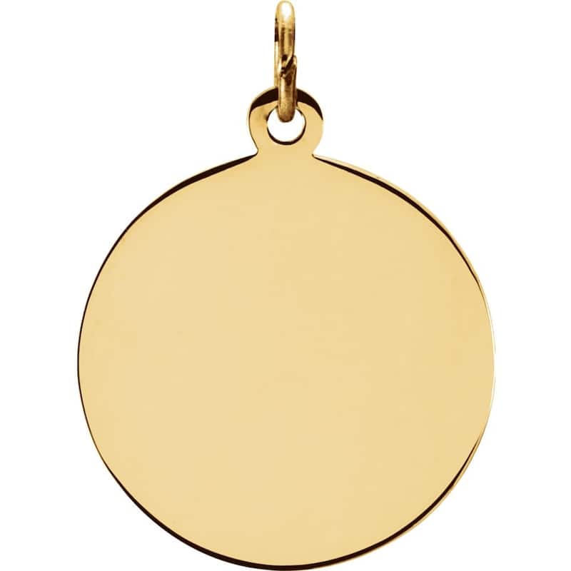 Curata 14k Yellow Gold 18mm Polished Round St. Peregrine Medal Necklace, 16"
