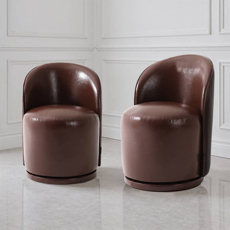 Modern Armless 360-Degree Swivel Dining Chair Barrel Chair