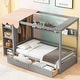 preview thumbnail 11 of 23, Twin Size Wood House Bed with Two Drawers,Shlves and Small Wardrobe