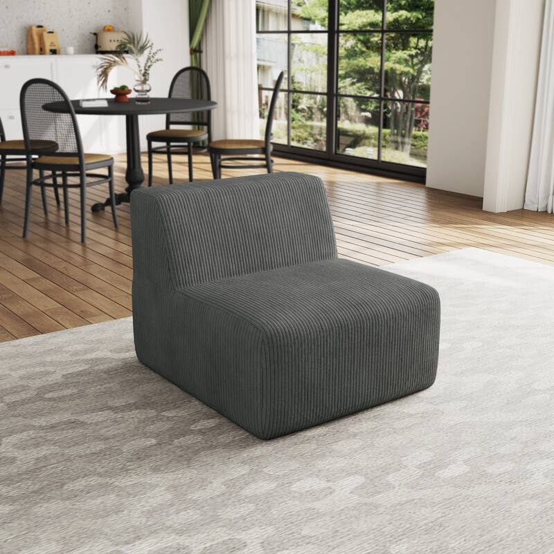 Corduroy Armless Chair Accent Chair
