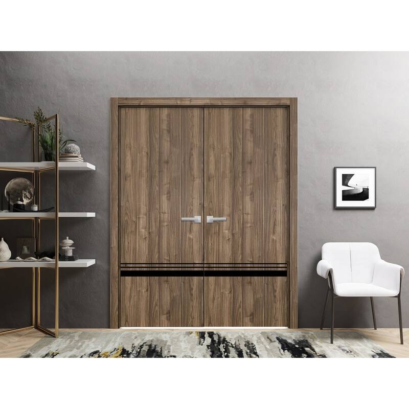 Slab Barn Door Panel 18 x 80 Planum 0012 Walnut with Sturdy Finished