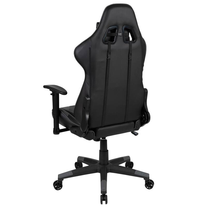 Racing Gaming Ergonomic Chair with Fully Reclining Back in Red LeatherSoft