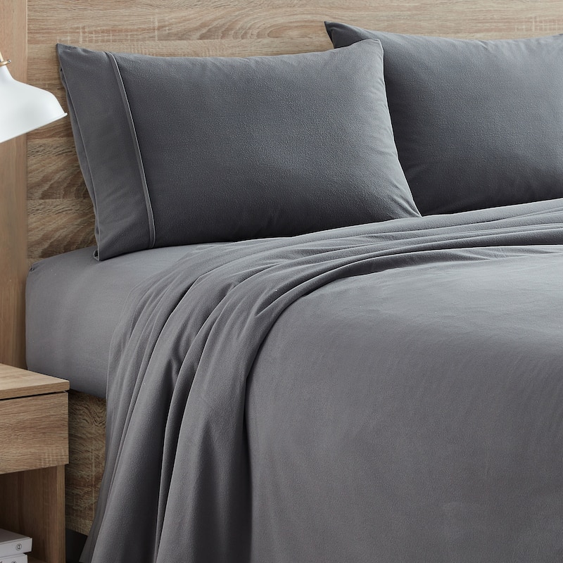 1500 Supreme Sweet Home Collection Flannel Sheet Set - King - Gray