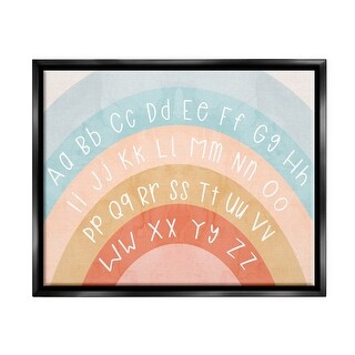 Stupell Pastel Rainbow Alphabet Framed Floater Canvas Wall Art Design ...