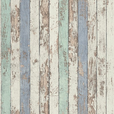 Galerie Wallcoverings Woods and Wicker Collection Narrow Wood Stripe Effect Matte Finish Vinyl on Non-woven Wallpaper Roll
