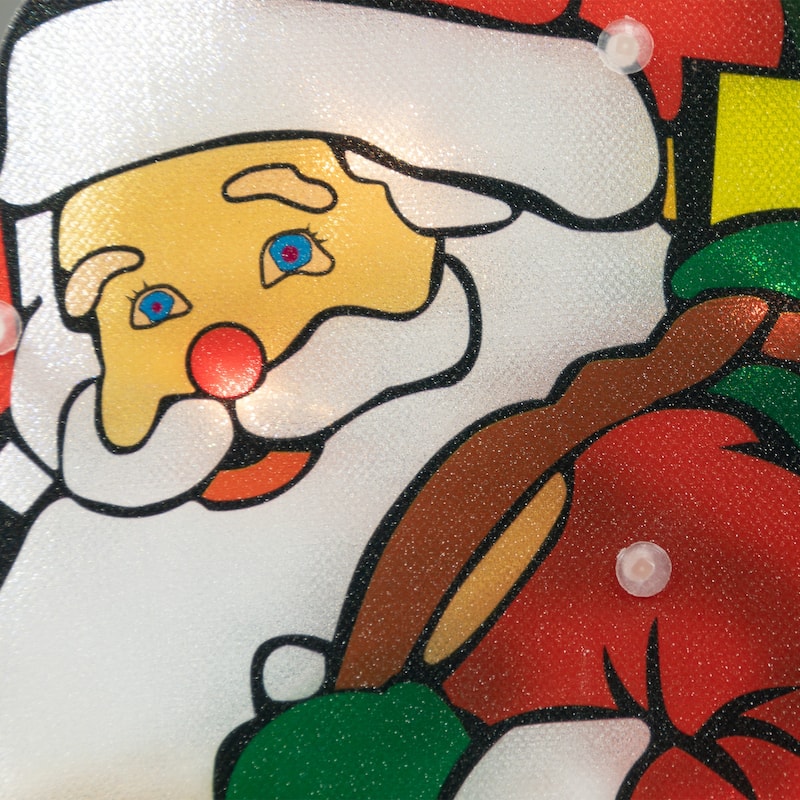 17.5" Lighted Santa Claus Christmas Window Silhouette