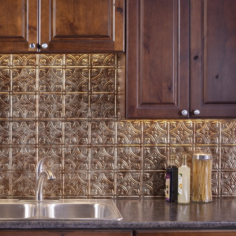 Fasade 18in x 24in Traditional Style/Pattern #1 Backsplash Panel 5 Pack 