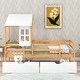 preview thumbnail 11 of 16, Twin Size House Low Loft Bed with Two Storage Drawers,Fence and Sturdy Pine Frame