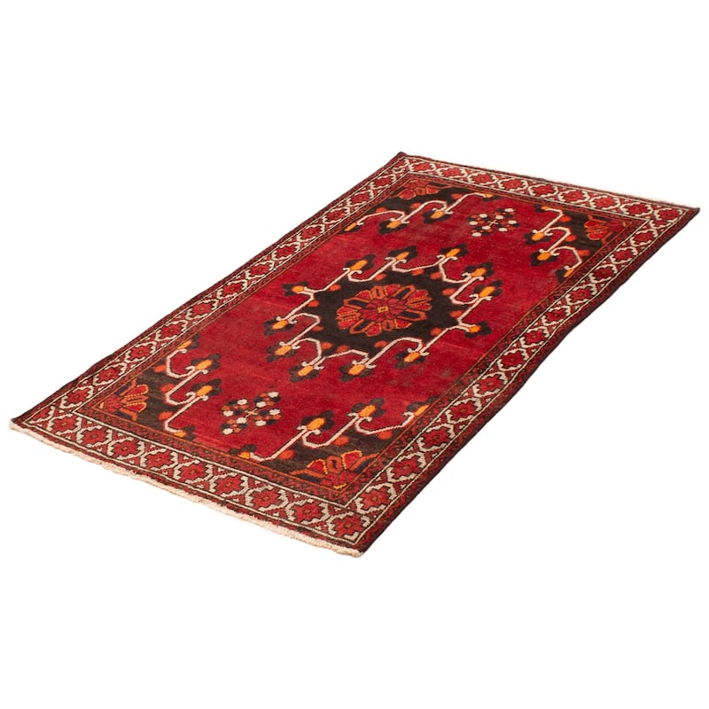 ECARPETGALLERY Hand-knotted Andelz Dark Red Wool Rug - 3'9 x 6'4