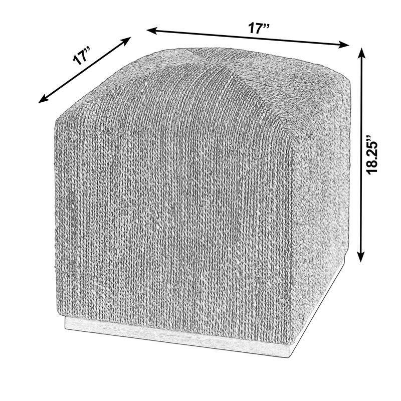 Como 17 in. W Square Banana Leaf Accent Stool