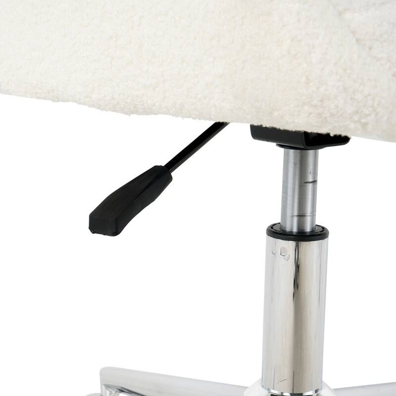 Modern Teddy Fabric Home Office Chair with Metal Legs-Set of 1-Lift Adjustment (3 Colors）