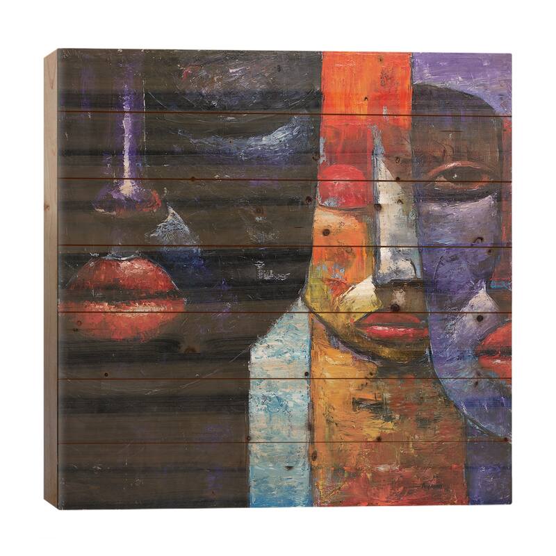 We Are Still Here Print On Wood by Segun Aiyesan - Multi-Color - 26x26x1.5