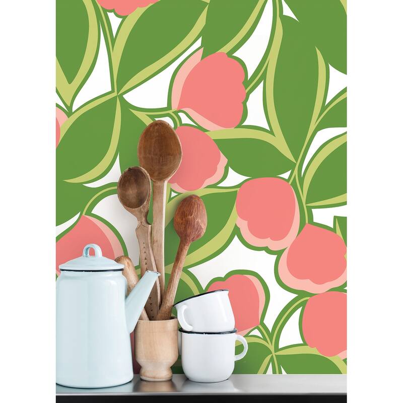 Megan Carter Talia Green Peel and Stick Wallpaper