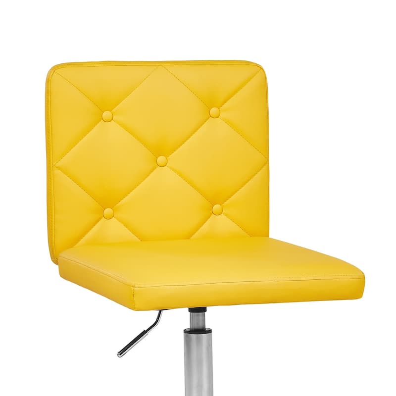 Javlergo Armless Office Desk Chair PU Leather Mid-Back Adjustable Height 360° Rolling Swivel 10 Colors Available Office Chair