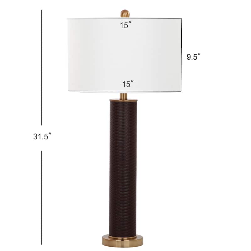 SAFAVIEH Lighting Tomika 32-inch Faux Alligator Grey Table Lamp (Set of 2) - 15"x15"x31.5" - 15Wx15Dx32H