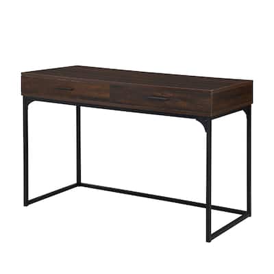 2-Drawer Computer Desk - 47.25" - Brown and Black