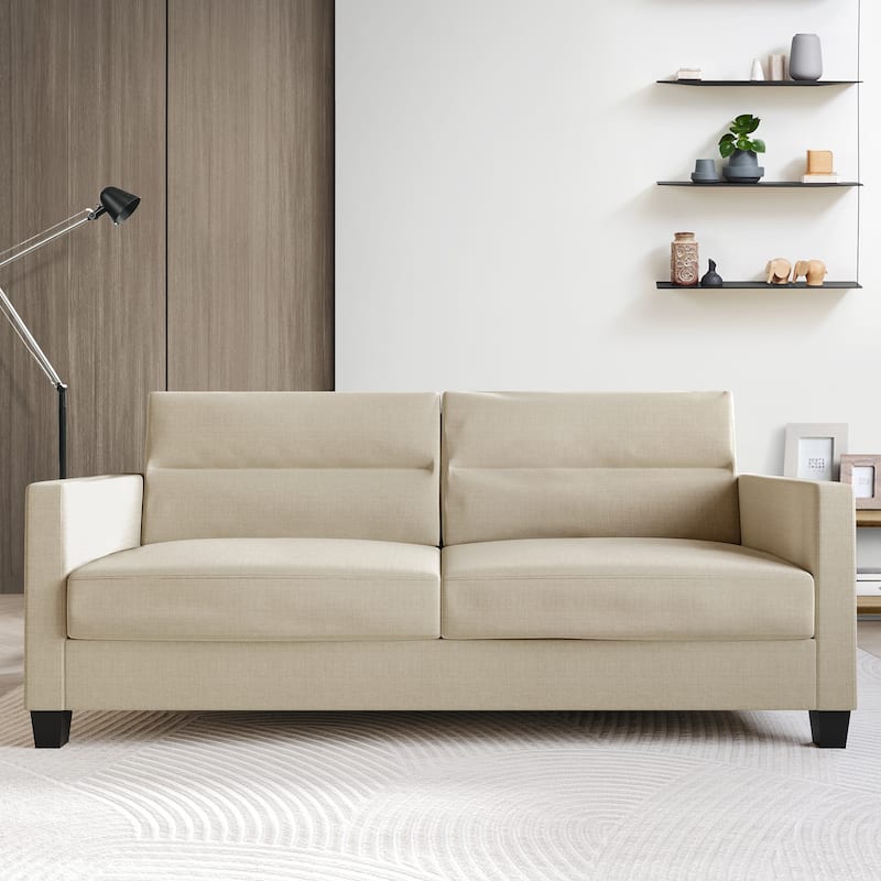 CraftPorch Clean and Minimalist Linen Upholstered Sofa