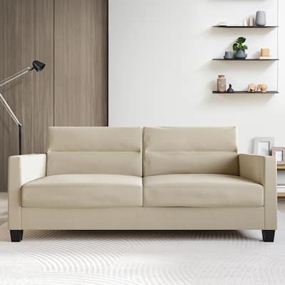 CraftPorch Clean and Minimalist Linen Upholstered Sofa
