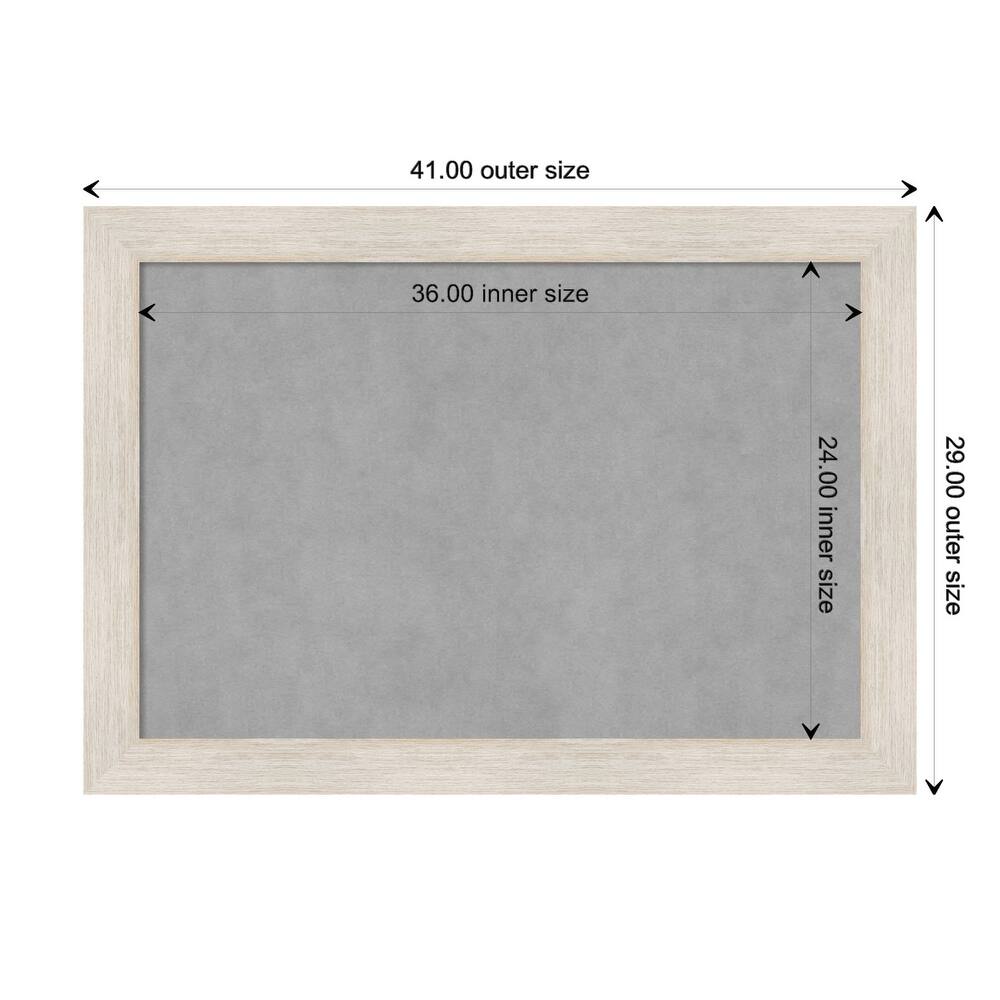 Amanti Art Hardwood White Wash Framed Magnetic Board