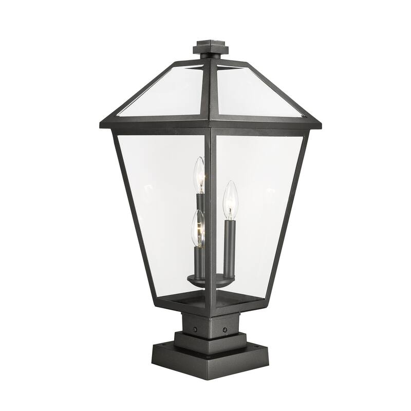 Roseto Calvin 3 Light 25" Tall Outdoor Pier Mount Post Light