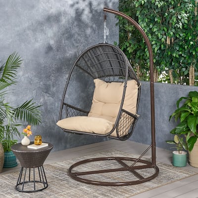 Malia Wicker Hanging Chair with Stand by Christopher Knight Home