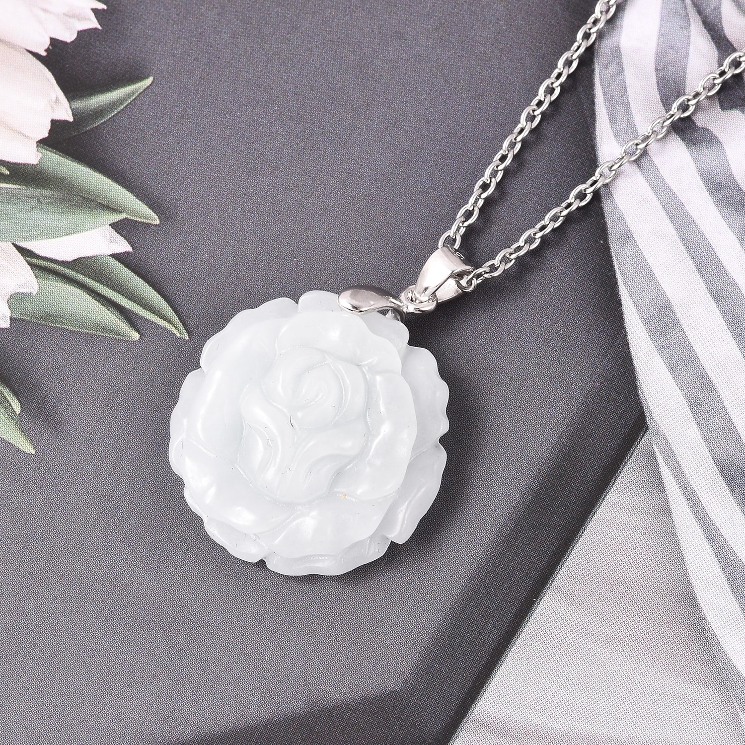 jade rose necklace