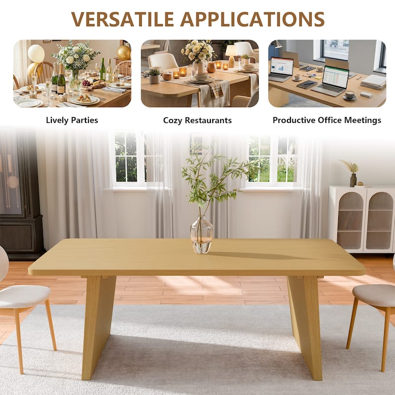 Solid Wood Square Dining Table for 8 People Nordic style - 79*36