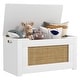 preview thumbnail 3 of 7, Kids Rattan Toy Storage Box with Flip Top Lid and Safety Hinge Handles-White