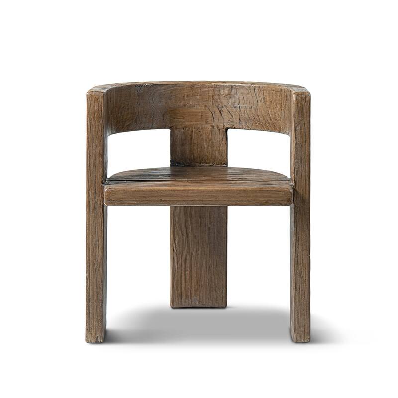 Jennifer Taylor Home Soren Solid Reclaimed Elm Sculptural Accent Curved Dining Chair
