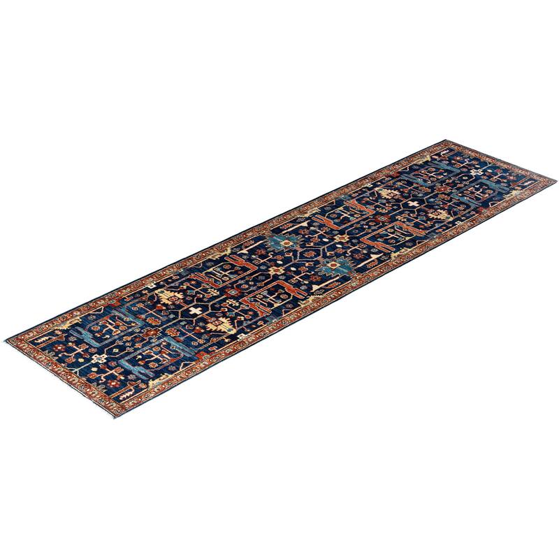 Serapi One-of-a-Kind Hand-Knotted Runner Rug - Blue, 2' 7" x 9' 9" - 2' 7" x 9' 9"