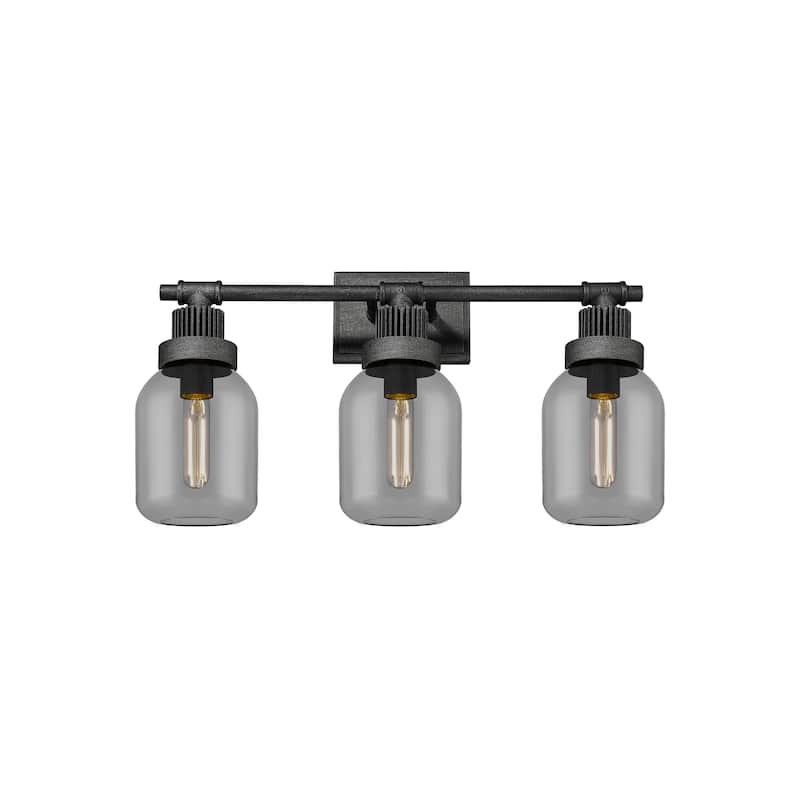 Innovations Lighting Somers - 3 Light 6" Wall-Mounted Bath Vanity Light - Weathered Zinc/Plated Smoke Glass
