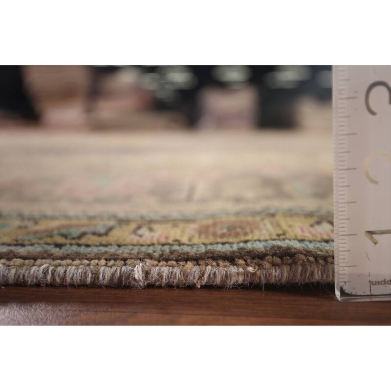 Gray Tabriz Persian Vintage Rug Hand-Knotted Medallion Wool Carpet - 9'8"x 12'9"