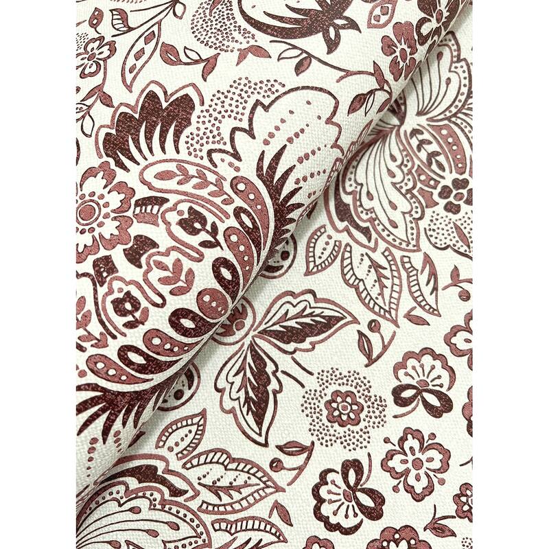 A-Street Prints Blanche Plum Floral Damask Wallpaper