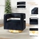 preview thumbnail 8 of 114, HULALA HOME Carisa Modern Upholstered Swivel Open-Back Barrel Chair with Golden Base