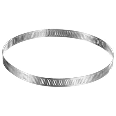 Stainless Steel Circular Cake Rings 9.7" Perforated Cake Mousse Ring Silver