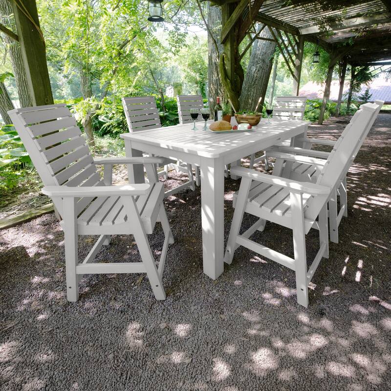 Weatherly 7-piece Outdoor Dining Set - 42" x 72" Table, Counter-height