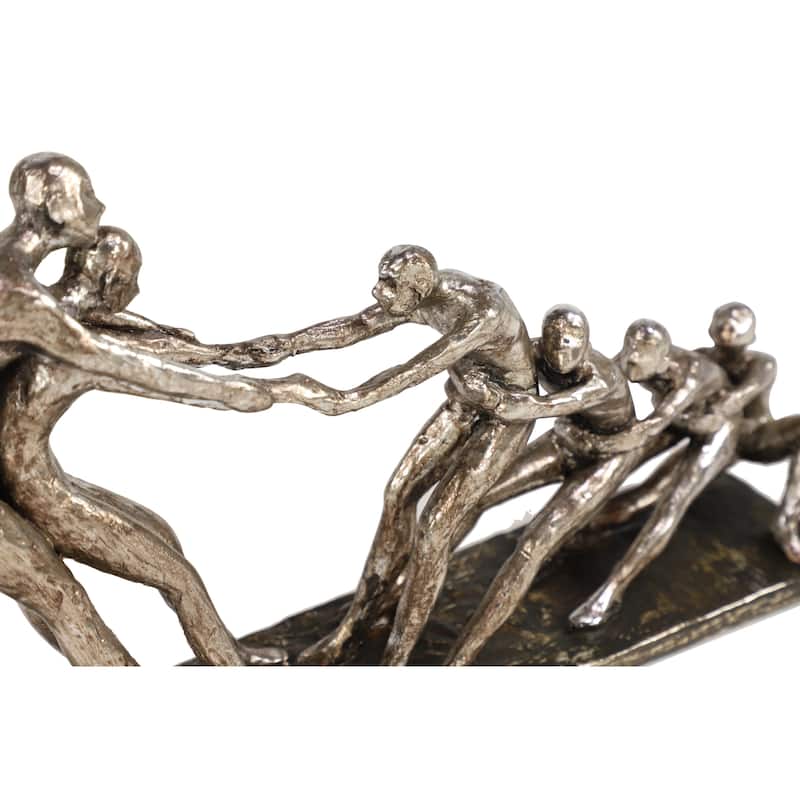 Polystone People Sculpture - Silver - Roche River Decor - 3"W x 13"L x 8"H