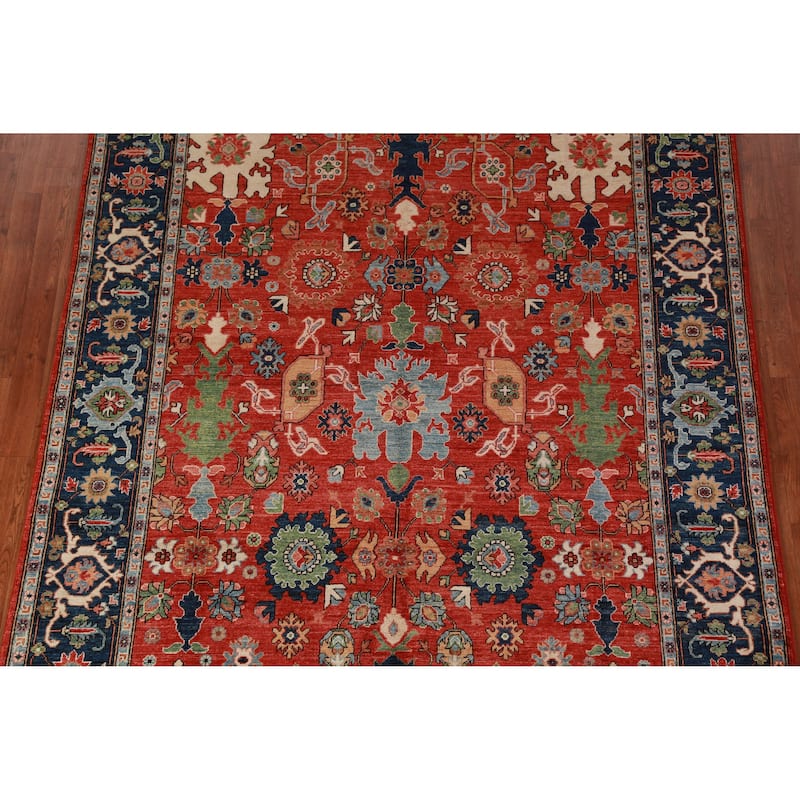 Vegetable Dye Floral Ziegler Rug Hand-Knotted Wool Carpet - 6'7"x 9'11"