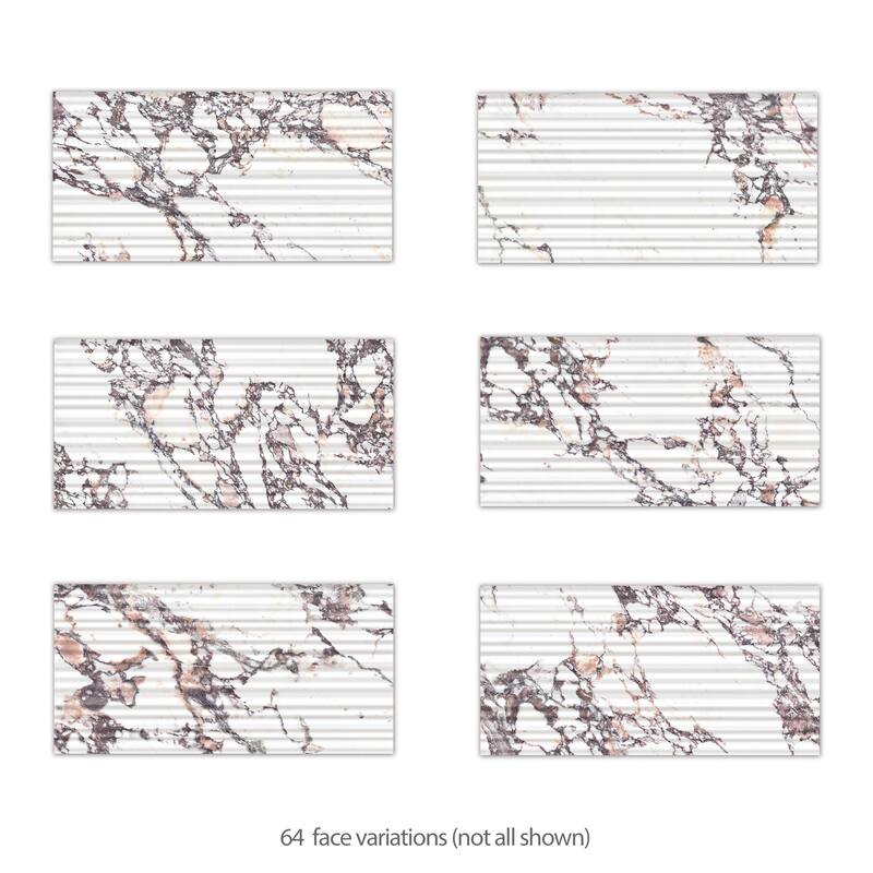 Merola Tile Touche Pleated Deco Rubis 11-3/4" x 23-1/2" Porcelain Floor and Wall Tile
