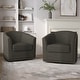 preview thumbnail 6 of 44, Nailhead Trim Upholstered Swivel Accent Chairs Set of 2