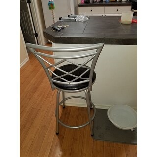 Halfy Round Seat Counter-to-Bar Height Adjustable 360 Degree Swivel Metal Stool