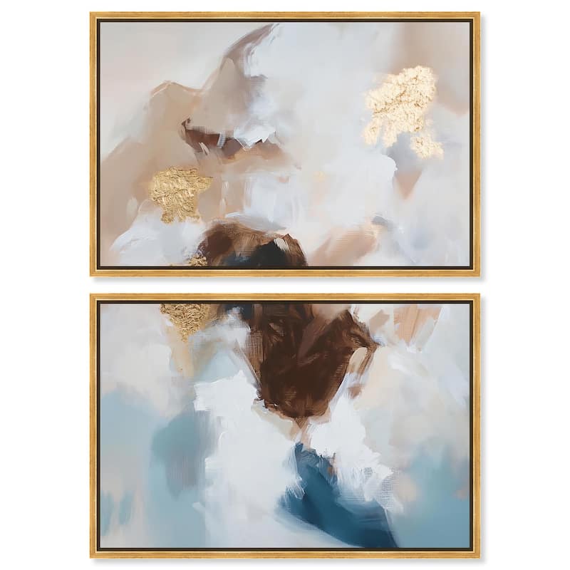 Earth's Palette I Canvas Set of 2 by Art Remedy - 24" x 16" - Gold