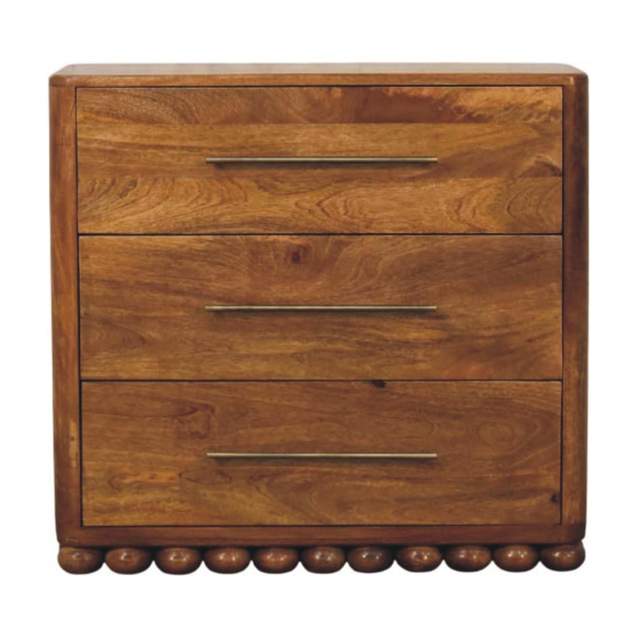 Artisan Furniture Solid Wood Bola Three Drawer Chest, Brown