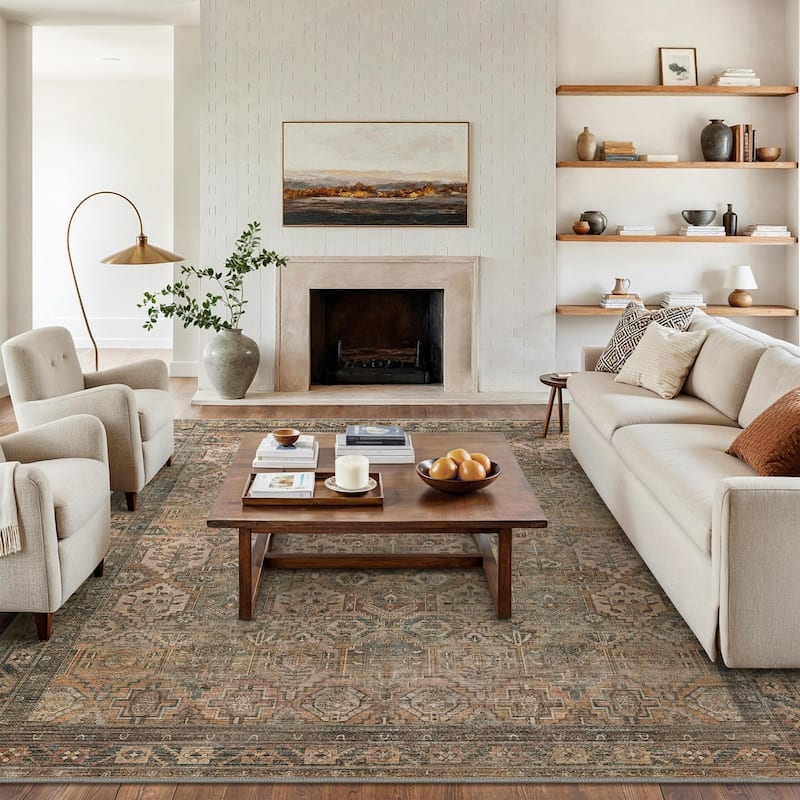 Mcow EverEase Collection Low Pile Machine Washable Non-Slip Area Rug